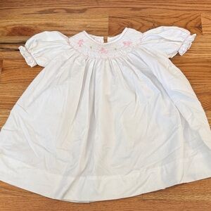 White Smocked Bunny Dress